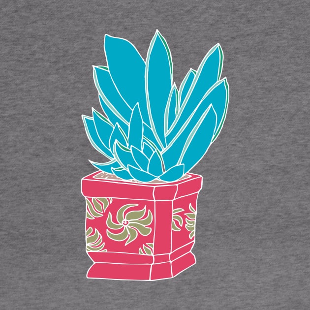 Succulent in red ceramic by Flyingrabbit